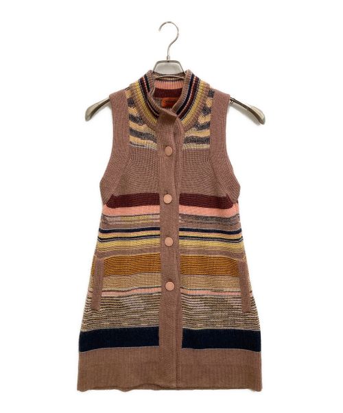 missoni（ミッソーニ）missoni (ミッソーニ) ノースリーブニットワンピース マルチカラー サイズ:40の古着・服飾アイテム