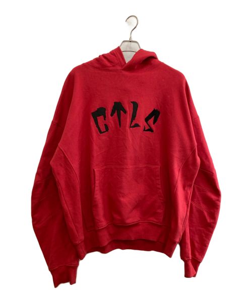 CVTVLIST（カタリスト）CVTVLIST (カタリスト) FLEECE ARCHED LOGO USUAL HOODIE レッド サイズ:1の古着・服飾アイテム