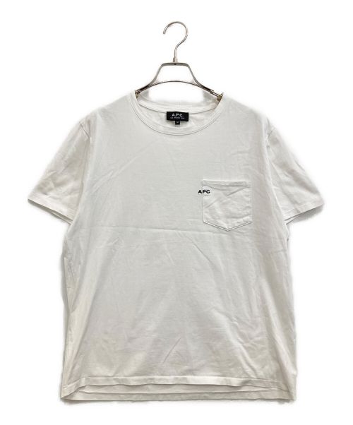 A.P.C.（アーペーセー）A.P.C. (アーペーセー) ロゴ刺繍ポケットTシャツ ホワイト サイズ:Ｍの古着・服飾アイテム