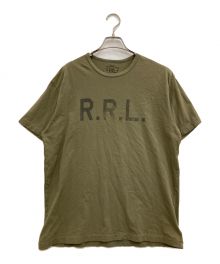 RRL（ダブルアールエル）の古着「ガーメントダイド ロゴ ジャージー Tシャツ」｜オリーブ