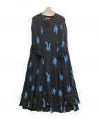 ne quittez pasヌキテパ）の古着「Moss Rayon Full Embroidery Panel Dress」｜ブラック