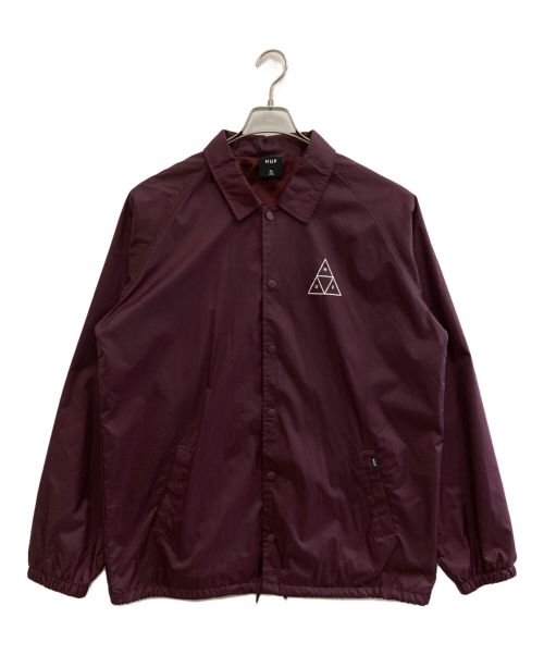 HUF（ハフ）HUF (ハフ) コーチジャケット ボルドー サイズ:XLの古着・服飾アイテム