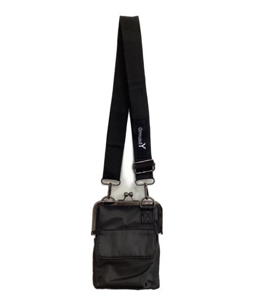 GROUND Y（グラウンドワイ）GROUND Y (グラウンドワイ) SHOULDER BAG WITH CLASP CLOSURE ブラックの古着・服飾アイテム