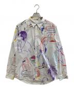 PAUL SMITHポールスミス）の古着「BEACH SKETCH PRINT SHIRT」｜ホワイト