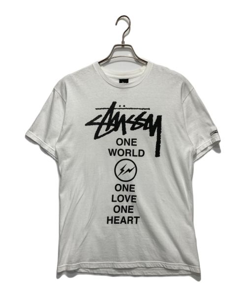 stussy（ステューシー）stussy (ステューシー) FRAGMENT DESIGN (フラグメントデザイン) プリントTシャツ ホワイト サイズ:Ｍの古着・服飾アイテム