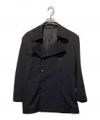Yohji Yamamoto FEMMEヨウジヤマモトファム）の古着「ウールギャバ襟デザイン ダブルジャケット」｜ブラック