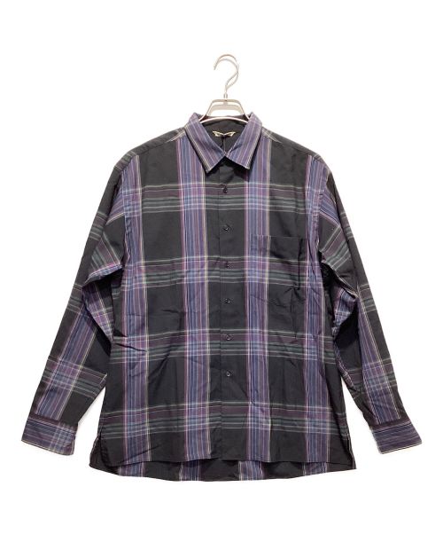 AURALEE（オーラリー）AURALEE (オーラリー) SUPER LIGHT WOOL CHECK SHIRTS ブラック サイズ:4の古着・服飾アイテム