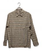 AURALEEオーラリー）の古着「WASHABLE SUPER LIGHT WOOL CHECK SHIRTS」｜ベージュ