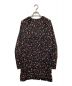 H BEAUTY&YOUTH（エイチ ビューティアンドユース）の古着「FLOWER PRINT SHRRING DRESS」｜ブラック