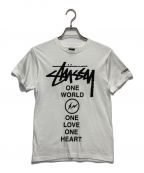 stussy×FRAGMENT DESIGNステューシー×フラグメントデザイン）の古着「プリントTシャツ」｜ホワイト