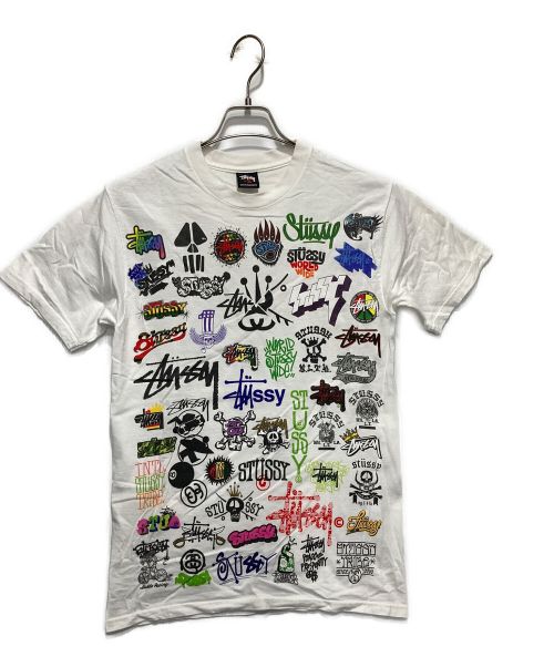 stussy（ステューシー）stussy (ステューシー) ALL THE LOGOプリントTシャツ ホワイト サイズ:Sの古着・服飾アイテム