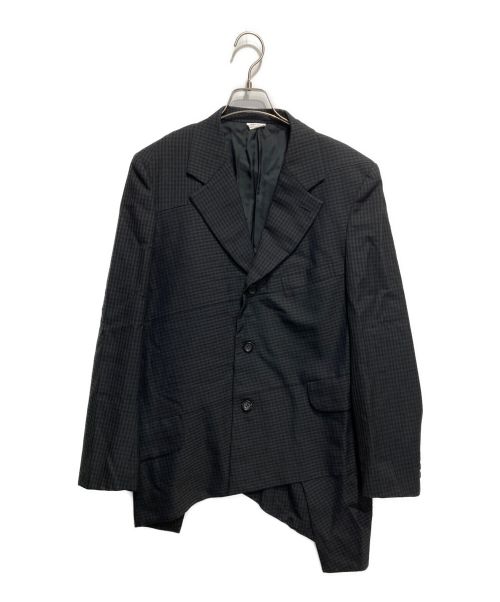 COMME des GARCONS HOMME DEUX（コムデギャルソン オム ドゥ）COMME des GARCONS HOMME DEUX (コムデギャルソン オム ドゥ) デザインチェックテーラードジャケット グレー サイズ:Mの古着・服飾アイテム