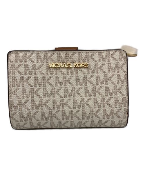 MICHAEL KORS（マイケルコース）MICHAEL KORS (マイケルコース) JET SET TRAVEL BIFOLD ZIP COIN WALLET ベージュ サイズ:-の古着・服飾アイテム