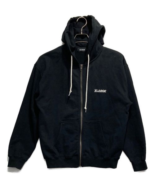 X-LARGE（エクストララージ）X-LARGE (エクストララージ) STANDARD LOGO ZIP HOODED SWEATSHIRT ブラック サイズ:Sの古着・服飾アイテム