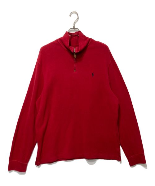 POLO RALPH LAUREN（ポロ・ラルフローレン）POLO RALPH LAUREN (ポロ・ラルフローレン) ハーフジップニット レッド サイズ:XLの古着・服飾アイテム