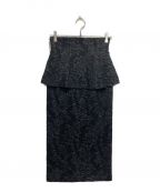 HER LIP TOハーリップトゥ）の古着「Floral Jacquard Peplum Skirt」｜ブラック