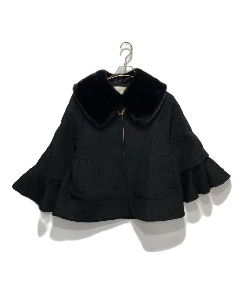 HER LIP TO（ハーリップトゥ）HER LIP TO (ハーリップトゥ) Convertible Faux Fur Tippet Coat ブラック サイズ:Sの古着・服飾アイテム