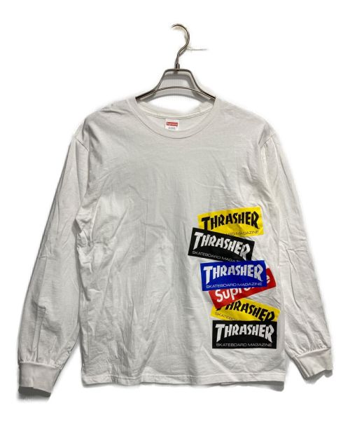 SUPREME（シュプリーム）SUPREME (シュプリーム) THRASHER (スラッシャー) マルチロゴロングスリーブTシャツ ホワイト サイズ:Mの古着・服飾アイテム