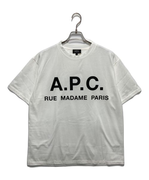 A.P.C.（アーペーセー）A.P.C. (アーペーセー) EDIFICE (エディフィス) 別注 ロゴプリント オーバーサイズTシャツ ホワイト サイズ:Lの古着・服飾アイテム