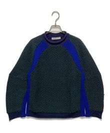 sacai luck（サカイラック）の古着「ジャガードポップコーンニット」｜ブルー