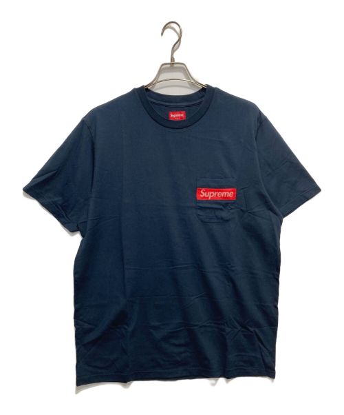 SUPREME（シュプリーム）SUPREME (シュプリーム) mesh stripe pocket tee ネイビー サイズ:XLの古着・服飾アイテム