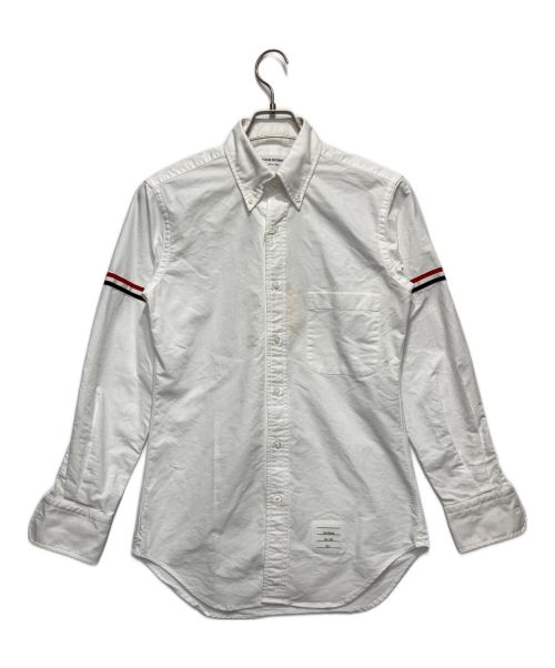 Thom Browne（トムブラウン）Thom Browne (トムブラウン) トリコロールラインボタンダウンシャツ ホワイト サイズ:1の古着・服飾アイテム