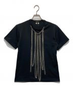 COMME des GARCONS HOMME PLUSコムデギャルソンオムプリュス）の古着「チェーン装飾ポリエステル Tシャツ」｜ブラック