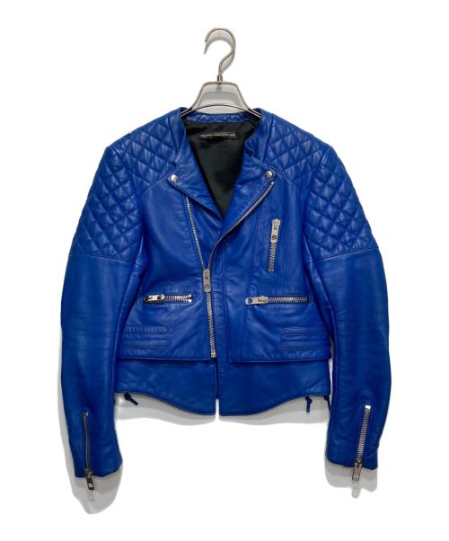 BALENCIAGA（バレンシアガ）BALENCIAGA (バレンシアガ) レースアップレザージャケット ブルー サイズ:38の古着・服飾アイテム