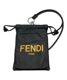 FENDI（フェンディ）の古着「レザー巾着フォンフォルダー」｜ブラック