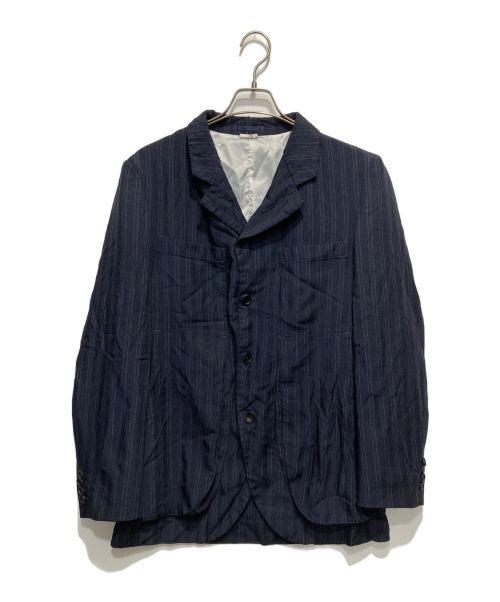 COMME des GARCONS HOMME DEUX（コムデギャルソン オム ドゥ）COMME des GARCONS HOMME DEUX (コムデギャルソン オム ドゥ) カチオン染ストライプ 製品染めテーラードジャケット ネイビー サイズ:Lの古着・服飾アイテム