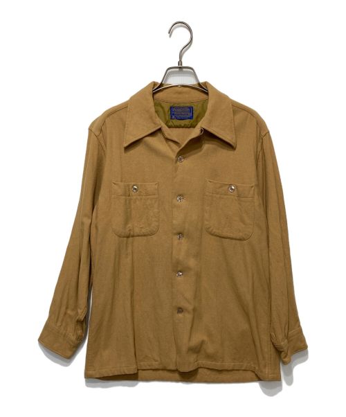 PENDLETON（ペンドルトン）PENDLETON (ペンドルトン) 古着　ウールオープンカラーシャツ ベージュ サイズ:Ｍの古着・服飾アイテム