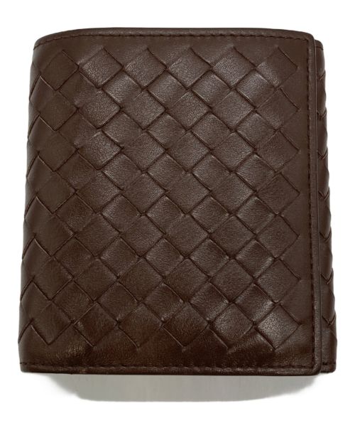 BOTTEGA VENETA（ボッテガベネタ）BOTTEGA VENETA (ボッテガベネタ) イントレチャート3つ折り財布 ブラウンの古着・服飾アイテム