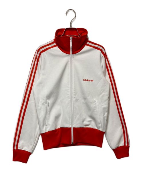 adidas（アディダス）adidas (アディダス) トレフォイルトラックジャケット ホワイト×オレンジ サイズ:USA M/J OTの古着・服飾アイテム