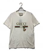 GUCCIグッチ）の古着「オールドロゴラビットTシャツ」｜ホワイト