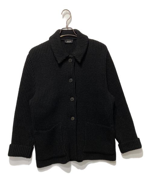 A.P.C.（アーペーセー）A.P.C. (アーペーセー) ウールニットジャケット ブラック サイズ:6の古着・服飾アイテム