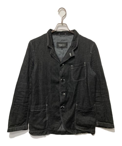 COMME des GARCONS HOMME DEUX（コムデギャルソン オム ドゥ）COMME des GARCONS HOMME DEUX (コムデギャルソン オム ドゥ) 製品加工リネンポリジャケット ブラック サイズ:Sの古着・服飾アイテム