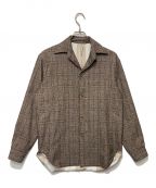 m's braqueエムズブラック）の古着「FULL LINING OPEN COLLAR SHIRT JACKET」｜ブラウン