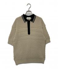 beautiful people (ビューティフルピープル) lace pattern knit big polo pullover ベージュ サイズ:38