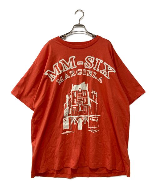 MM6 Maison Margiela（エムエムシックス メゾンマルジェラ）MM6 Maison Margiela (エムエムシックス メゾンマルジェラ) ATELIER PRINTED T-SHIRT オレンジ サイズ:XLの古着・服飾アイテム