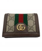 GUCCIグッチ）の古着「オフィディアGGスプリームコンパクトウォレット」｜ブラウン