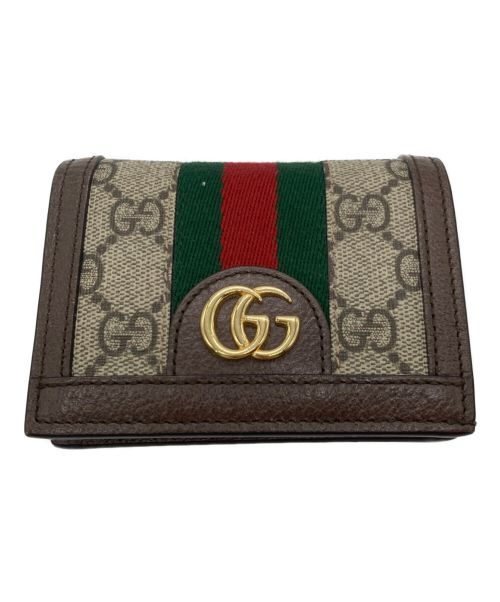 GUCCI（グッチ）GUCCI (グッチ) オフィディアGGスプリームコンパクトウォレット ブラウンの古着・服飾アイテム