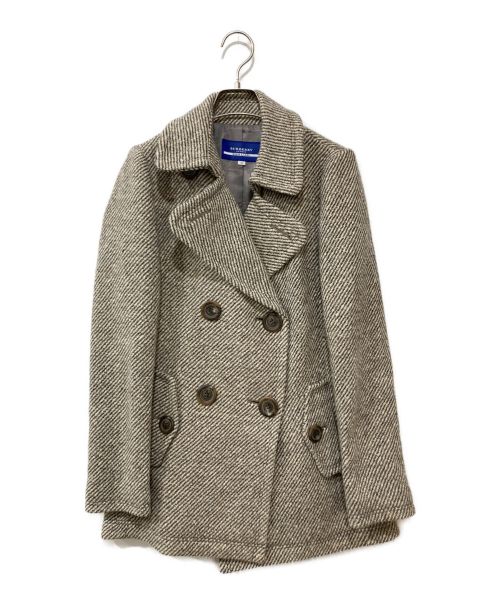 BURBERRY BLUE LABEL（バーバリーブルーレーベル）BURBERRY BLUE LABEL (バーバリーブルーレーベル) ツイードPコート グレー サイズ:38の古着・服飾アイテム