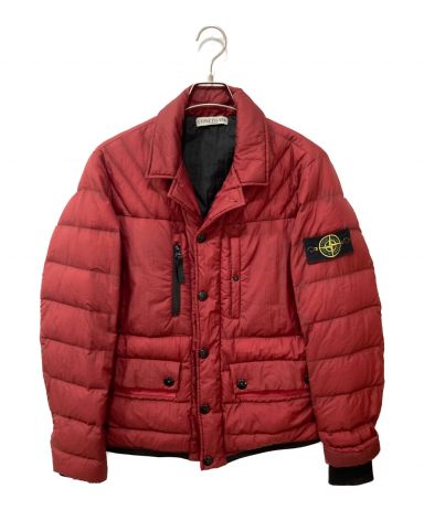 ⑦国内正規品 STONE ISLAND OPAQUE NYLOM TELA DOWN JACKET 551540425 ストーンアイランド ダウンジャケット S ワインレッド エンジ JA