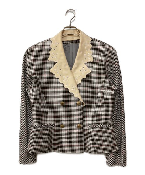 Burberry's（バーバリーズ）Burberry's (バーバリーズ) 千鳥格子柄ダブルジャケット グレー サイズ:11の古着・服飾アイテム