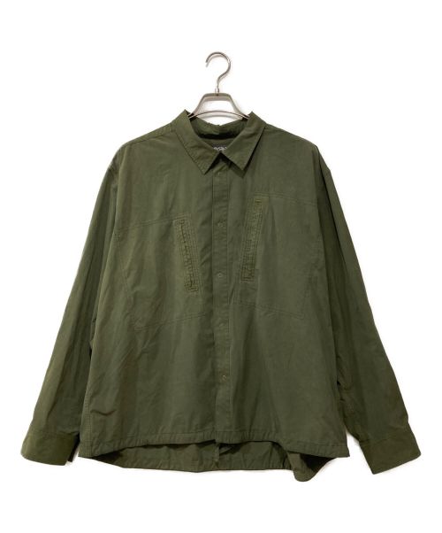 Porter Classic（ポータークラシック）Porter Classic (ポータークラシック) SUPER NYLON STRETCH MILITARY SHIRT グリーン サイズ:Lの古着・服飾アイテム