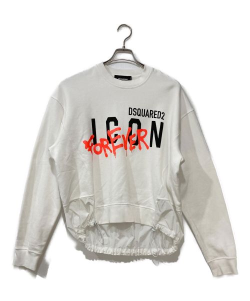 DSQUARED2（ディースクエアード）DSQUARED2 (ディースクエアード) ICON FOREVER Sweatshirt ホワイト サイズ:Lの古着・服飾アイテム