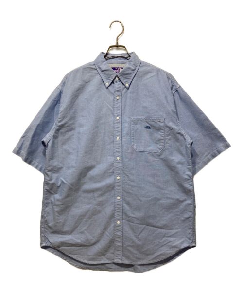 THE NORTHFACE PURPLELABEL（ザ・ノースフェイス パープルレーベル）THE NORTHFACE PURPLELABEL (ザ・ノースフェイス パープルレーベル) Cotton Polyester OX B.D. Big H/S Shirt ブルー サイズ:Ⅿの古着・服飾アイテム