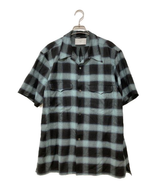 SUGARHILL（シュガーヒル）SUGARHILL (シュガーヒル) 23SS OMBRE PLAID HALF SLEEVE BLOUSE ネイビー サイズ:Ⅿの古着・服飾アイテム