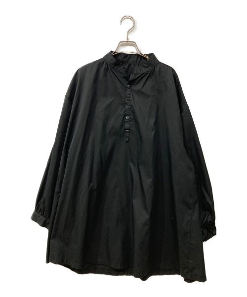 Porter Classic（ポータークラシック）Porter Classic (ポータークラシック) GABARDINE STAND COLLAR LONG SMOCK SHIRT ネイビー サイズ:2の古着・服飾アイテム