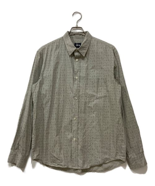 OLD STUSSY（オールドステューシー）OLD Stussy (オールドステューシー) 総英字シャツ グリーン サイズ:Lの古着・服飾アイテム